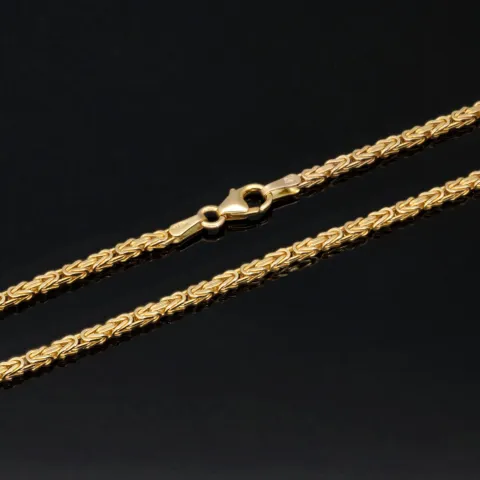 Kurze, hochwertig produzierte Königskette aus edlem 14k / 585 Gold 44cm, 2mm
