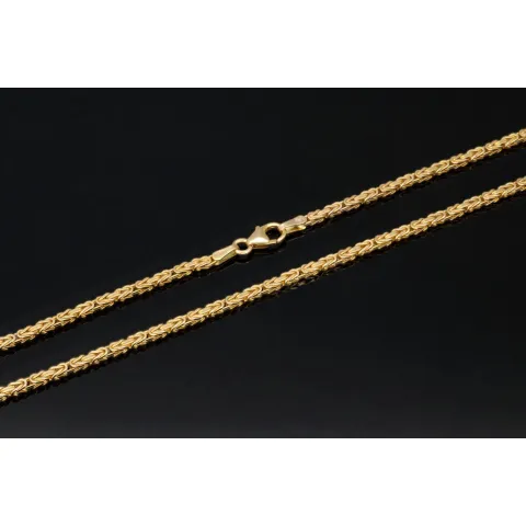 Kurze, hochwertig produzierte Königskette aus edlem 14k / 585 Gold 44cm, 2mm