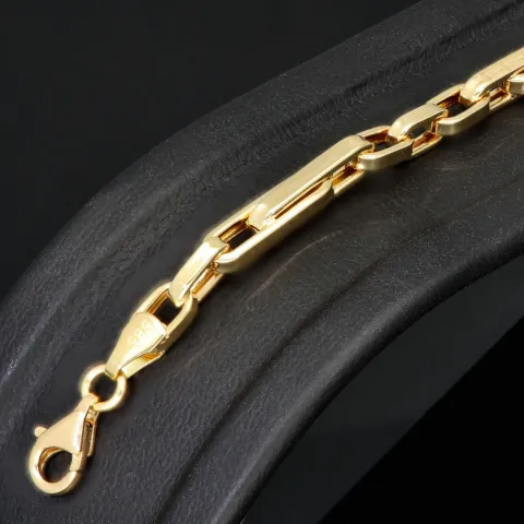 Exquisites Ankerarmband aus funkelndem Gold mit Greco-Design ca. 20cm lang und 4mm breit (585 / 14k Gelbgold)