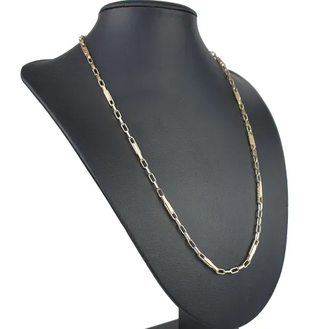 Trendige Ankerkette im Greco-Stil aus edlem Gold (14k 585 Gelbgold)- ca. 60cm lang, 3mm breit