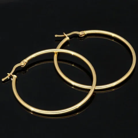 Sehr schöne, große, glänzende polierte Creolen-Ohrschmuck / Ohrringe 585er 14K Gold