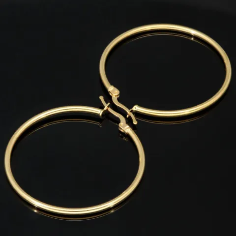 Sehr schöne, große, glänzende polierte Creolen-Ohrschmuck / Ohrringe 585er 14K Gold