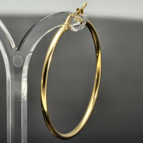 Sehr schöne, große, glänzende polierte Creolen-Ohrschmuck / Ohrringe 585er 14K Gold