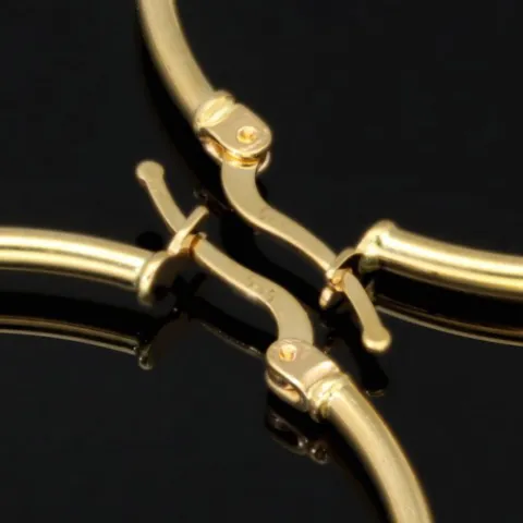 Sehr schöne, große, glänzende polierte Creolen-Ohrschmuck / Ohrringe 585er 14K Gold