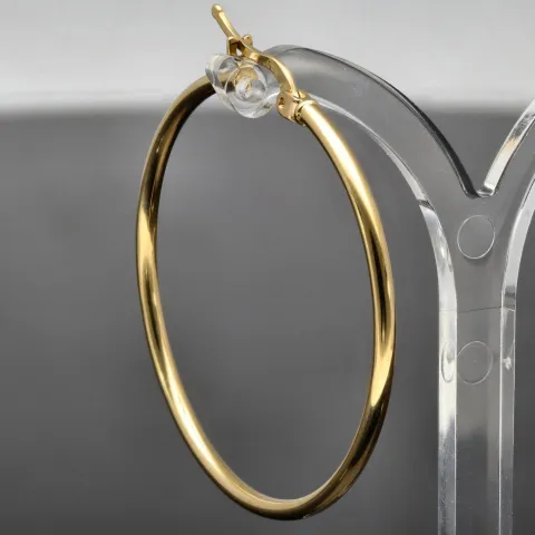 Sehr schöne, große, glänzende polierte Creolen-Ohrschmuck / Ohrringe 585er 14K Gold