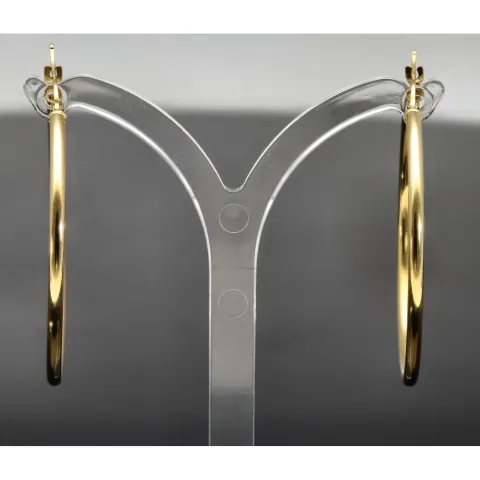 Sehr schöne, große, glänzende polierte Creolen-Ohrschmuck / Ohrringe 585er 14K Gold