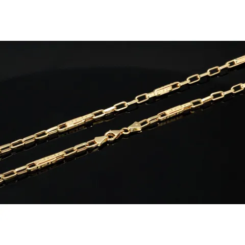 Hochwertig produzierte Ankerkette mit Greco-Design aus Gold (14k 585 Gelbgold)- ca. 55cm, 3mm