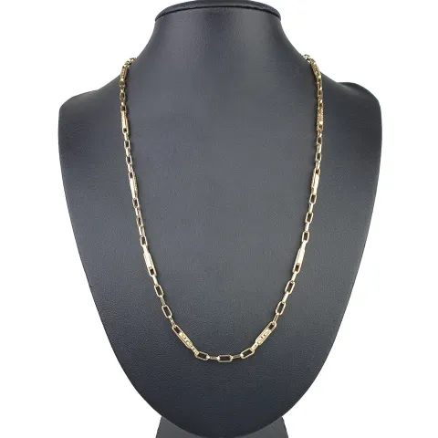 Hochwertig produzierte Ankerkette mit Greco-Design aus Gold (14k 585 Gelbgold)- ca. 55cm, 3mm