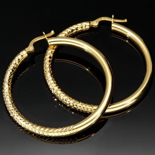 Exklusive Gold-Creolen in zeitlosen Design aus 14K 585er Gelbgold