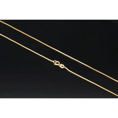 Exquisite Schlangenkette für Damen aus hochwertigem 14K 585 Gold in ca. 50cm, 1mm