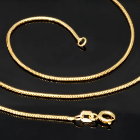 Exquisite Schlangenkette für Damen aus hochwertigem 14K 585 Gold in ca. 50cm, 1mm