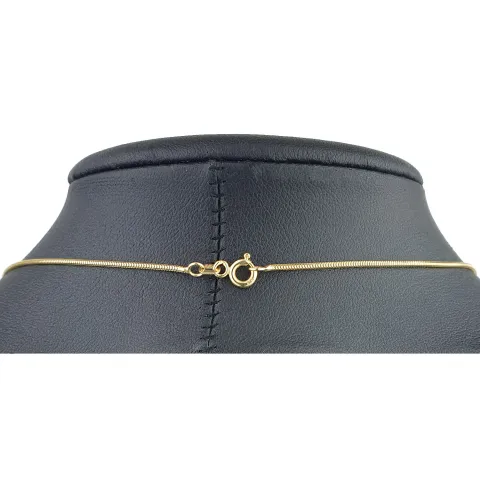 Exquisite Schlangenkette für Damen aus hochwertigem 14K 585 Gold in ca. 50cm, 1mm