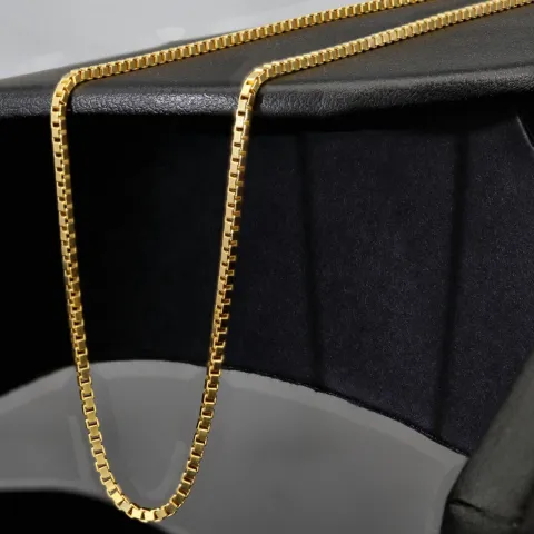 Sehr kurze, hochwertig produzierte Venezianerkette aus edlem Gold (585 / 14k Gelbgold ca. 5,8g) in ca. 42 cm, ca. 1,4 mm - für Kinder und sehr schlanke Damen geeignet