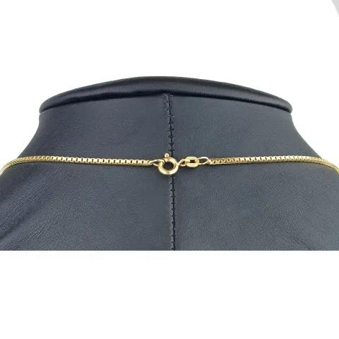 Sehr kurze, hochwertig produzierte Venezianerkette aus edlem Gold (585 / 14k Gelbgold ca. 5,8g) in ca. 42 cm, ca. 1,4 mm - für Kinder und sehr schlanke Damen geeignet