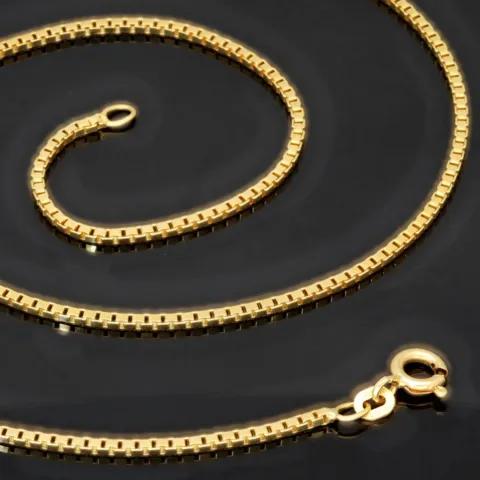 Sehr kurze, hochwertig produzierte Venezianerkette aus edlem Gold (585 / 14k Gelbgold ca. 5,8g) in ca. 42 cm, ca. 1,4 mm - für Kinder und sehr schlanke Damen geeignet