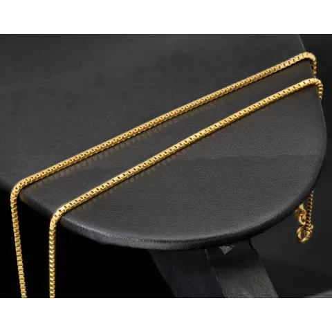 Sehr kurze, hochwertig produzierte Venezianerkette aus edlem Gold (585 / 14k Gelbgold ca. 5,8g) in ca. 42 cm, ca. 1,4 mm - für Kinder und sehr schlanke Damen geeignet