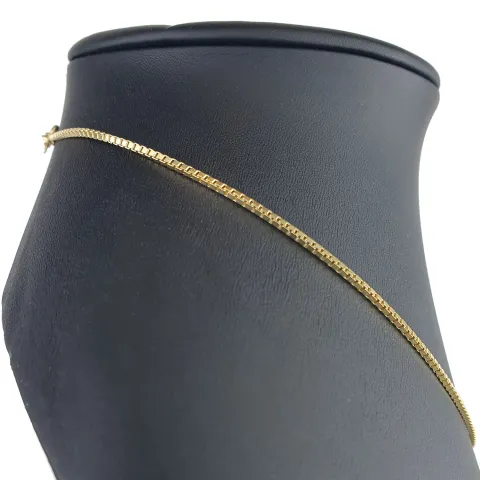 Sehr kurze, hochwertig produzierte Venezianerkette aus edlem Gold (585 / 14k Gelbgold ca. 5,8g) in ca. 42 cm, ca. 1,4 mm - für Kinder und sehr schlanke Damen geeignet