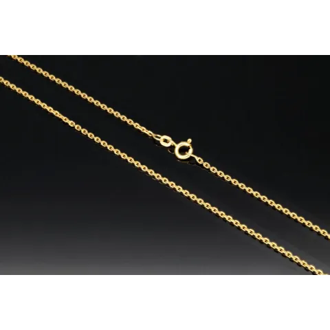 Zeitlose, glänzende Ankerkette aus edlem 14K 585 Gold (Gelbgold) kurzgliedrig - 60cm lang, ca. 1,5mm breit, ca. 5,6g