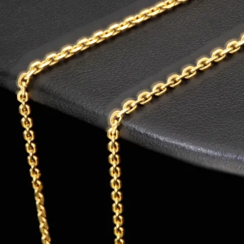 Zeitlose, glänzende Ankerkette aus edlem 14K 585 Gold (Gelbgold) kurzgliedrig - 60cm lang, ca. 1,5mm breit, ca. 5,6g