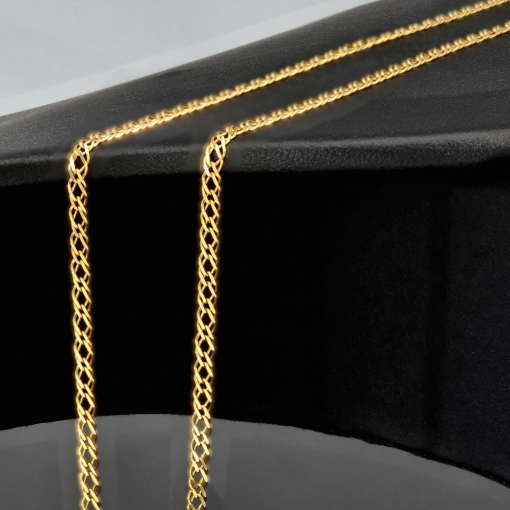 Funkelnde Goldkette mit feinem, stilvollem Muster in edlem Gold (585 14k Gelbgold, ca. 45cm lang, 2mm breit)