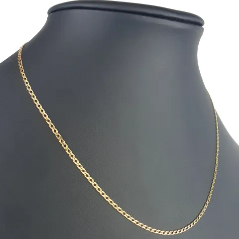 Funkelnde Goldkette mit feinem, stilvollem Muster in edlem Gold (585 14k Gelbgold, ca. 45cm lang, 2mm breit)