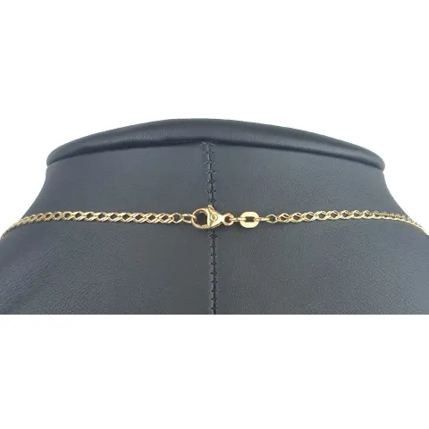 Funkelnde Goldkette mit feinem, stilvollem Muster in edlem Gold (585 14k Gelbgold, ca. 45cm lang, 2mm breit)