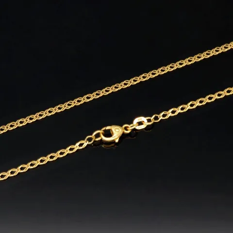 Funkelnde Goldkette mit feinem, stilvollem Muster in edlem Gold (585 14k Gelbgold, ca. 45cm lang, 2mm breit)