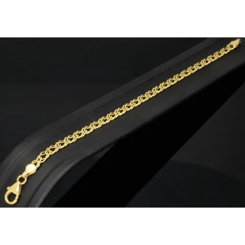 Goldarmband mit stilvollem Design aus massivem funkelndem 333er / 8k Gelbgold in ca. 4,5mm Breite und ca. 19,5cm Länge - mit FBM-Stempel
