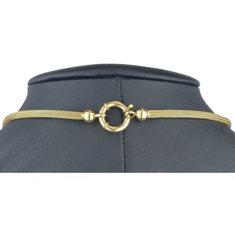 Prunkvolle, fein, produzierte Halskette (Collier) aus hochwertigem 14K 585 Weiß- und Gelbgold (Bicolor)