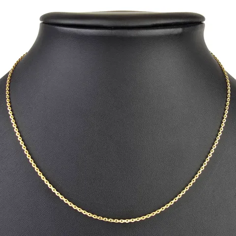 Sehr kurze, exquisite Ankerkette in ca. 42cm Länge, ca. 1,7mm Breite für sehr schlanke Damen aus Gold (585er 14k Gelbgold) mit FBM-Stempel
