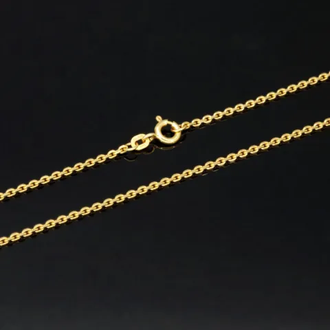 Sehr kurze, exquisite Ankerkette in ca. 42cm Länge, ca. 1,7mm Breite für sehr schlanke Damen aus Gold (585er 14k Gelbgold) mit FBM-Stempel