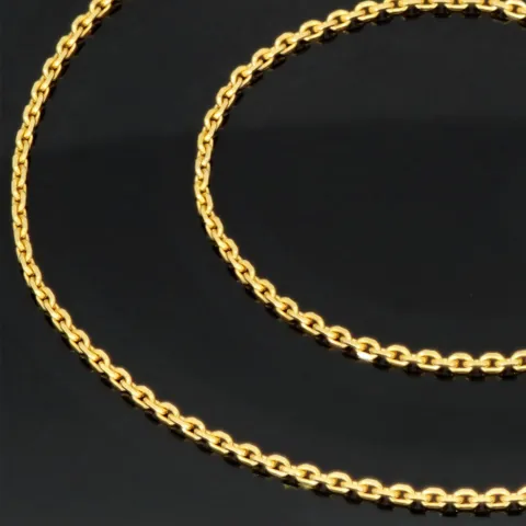 Sehr kurze, exquisite Ankerkette in ca. 42cm Länge, ca. 1,7mm Breite für sehr schlanke Damen aus Gold (585er 14k Gelbgold) mit FBM-Stempel