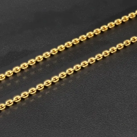 Sehr kurze, exquisite Ankerkette in ca. 42cm Länge, ca. 1,7mm Breite für sehr schlanke Damen aus Gold (585er 14k Gelbgold) mit FBM-Stempel
