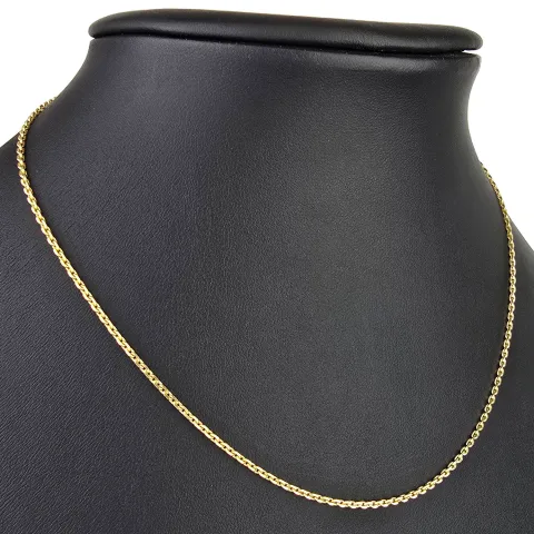 Sehr kurze, exquisite Ankerkette in ca. 42cm Länge, ca. 1,7mm Breite für sehr schlanke Damen aus Gold (585er 14k Gelbgold) mit FBM-Stempel