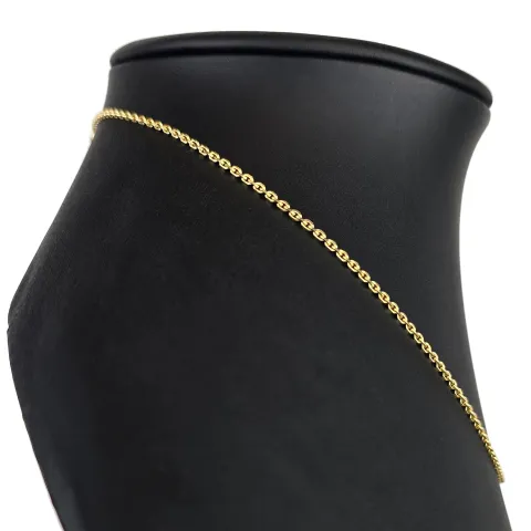 Sehr kurze, exquisite Ankerkette in ca. 42cm Länge, ca. 1,7mm Breite für sehr schlanke Damen aus Gold (585er 14k Gelbgold) mit FBM-Stempel