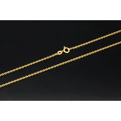 Sehr kurze, exquisite Ankerkette in ca. 42cm Länge, ca. 1,7mm Breite für sehr schlanke Damen aus Gold (585er 14k Gelbgold) mit FBM-Stempel
