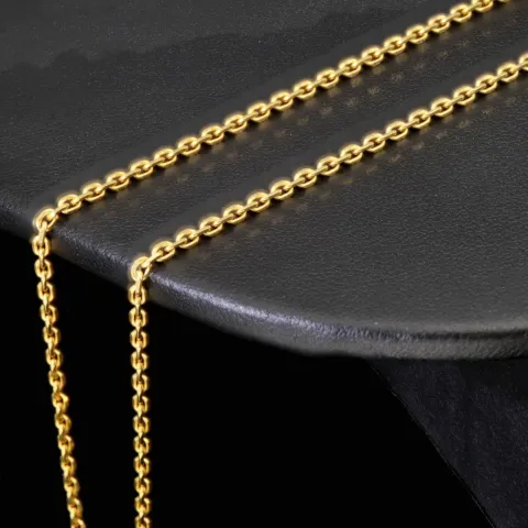 Sehr kurze, exquisite Ankerkette in ca. 42cm Länge, ca. 1,7mm Breite für sehr schlanke Damen aus Gold (585er 14k Gelbgold) mit FBM-Stempel