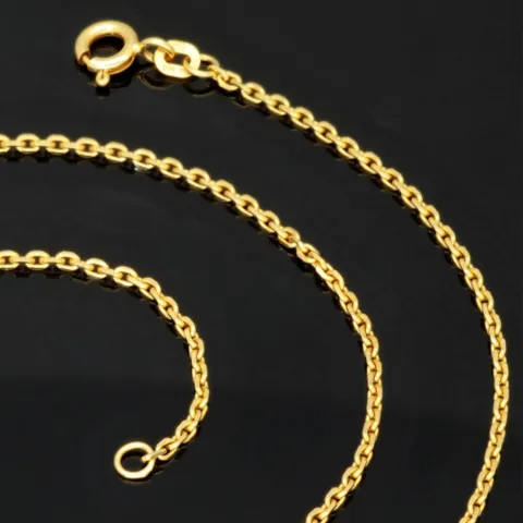 Sehr kurze, exquisite Ankerkette in ca. 42cm Länge, ca. 1,7mm Breite für sehr schlanke Damen aus Gold (585er 14k Gelbgold) mit FBM-Stempel