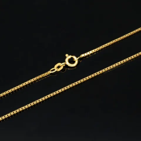 Sehr kurze Venezianerkette aus hochwertigem Gelbgold (585 14k Gold) für Damen und Kinder (42cm Länge, ca. 1,4 mm) mit FBM-Stempel