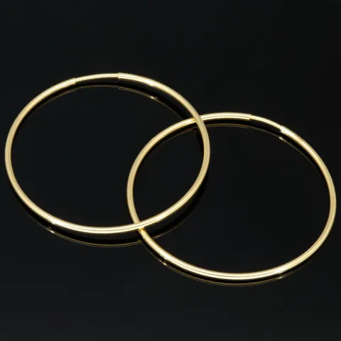 Elegante Creolen / Ohrringe in klassischem Design in hochwertigem Gold (585 14K Gelbgold) glänzend poliert