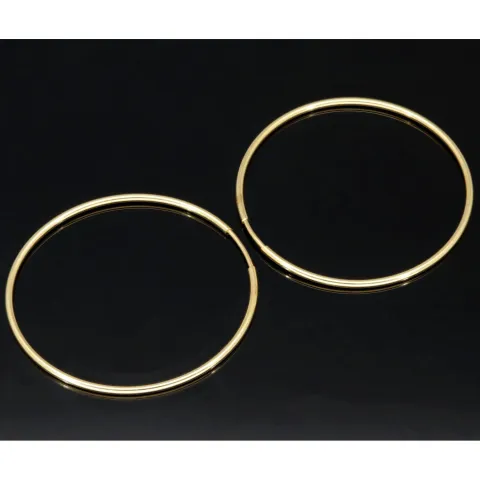 Elegante Creolen / Ohrringe in klassischem Design in hochwertigem Gold (585 14K Gelbgold) glänzend poliert