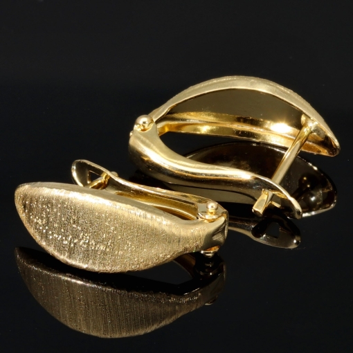 Funkelnde Ohrringe mit englischem Verschluss aus edlem, massivem Gold (585er 14K Gelbgold)