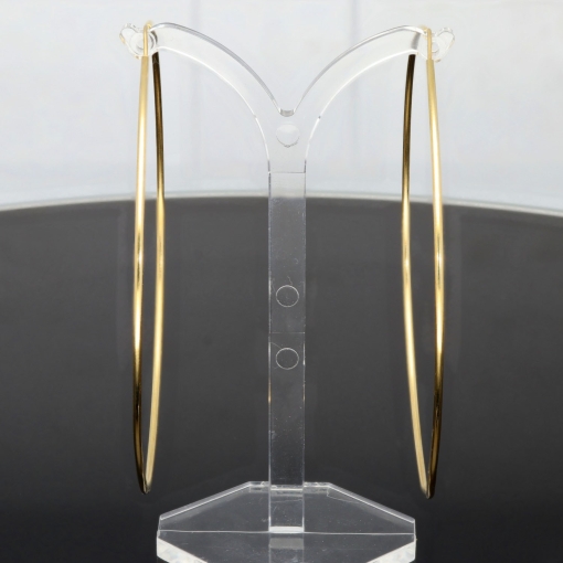 XXXL Gold-Creolen in zeitlosem Design aus 14K 585 Gelbgold glänzend poliert