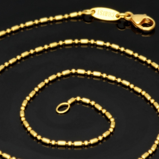 Christ Markenschmuck - Kürzere, hochwertig produzierte Goldkette aus glänzendem 18k / 750 Gold 46cm, 1,2 mm