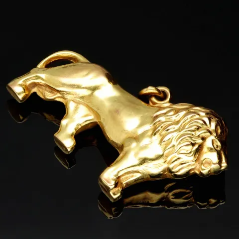 Edler Löwen-Anhänger aus glänzendem 333er (8k) Gelbgold