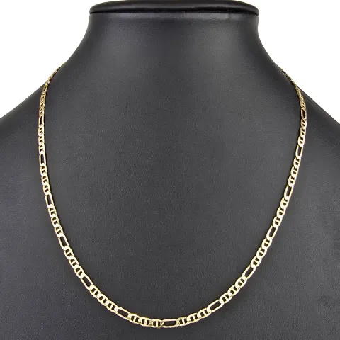 Funkelnde Goldkette - Mix aus Figaro- und Stäbchenpanzerkette aus edlem 585 / 14K Gelbgold- ca. 52 cm lang, ca. 4mm
