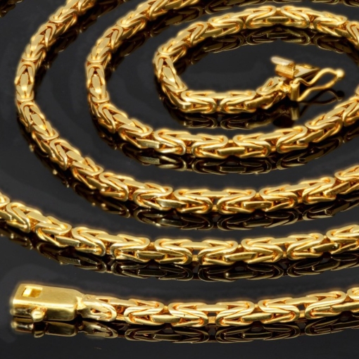Funkelnde Königskette in XXL Länge ca. 92cm und 2,7mm aus massivem Gelbgold (14K 585 Gold, ca. 47,8g)