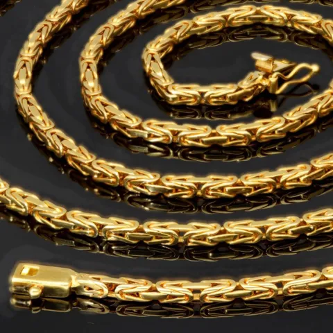 Funkelnde Königskette in XXL Länge ca. 92cm und 2,7mm aus massivem Gelbgold (14K 585 Gold, ca. 47,8g)