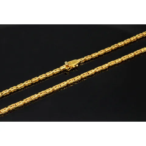 Funkelnde Königskette in XXL Länge ca. 92cm und 2,7mm aus massivem Gelbgold (14K 585 Gold, ca. 47,8g)
