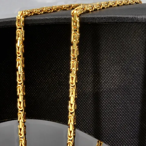 Funkelnde Königskette in XXL Länge ca. 92cm und 2,7mm aus massivem Gelbgold (14K 585 Gold, ca. 47,8g)